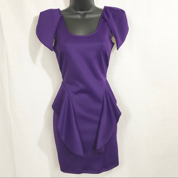Dresses & Skirts - 4/$24 Purple Fancy Sleeve BodyCon Dress